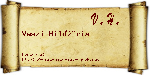 Vaszi Hilária névjegykártya